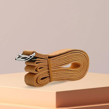 Professional Cotton Yoga Strap (2.5cm Width) – Thickened Non-Slip Stretching Belt for Yoga, Pilates, Rehab & Flexibility Training - color: coffee