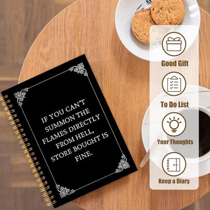 Likjad Funny Gothic Spiral Notebook Journal 5.5x8.3, Funny Gothic Witchy Journals for Writing, If You Can't Summon the Flames Directly Sarcastic Hardcover Notebooks for Note Taking - color: Funny Gothic Witchy
