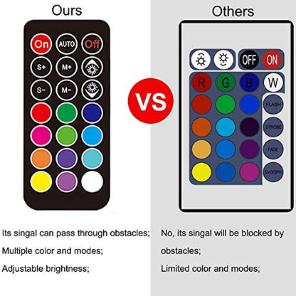 15 inches LED Aquarium Light, 2.5W Fish Tank Light Underwater Light Submersible Crystal Glass Lights, 21 LED Beads 12 Colors 19 Modes Brightness Adjustable Memory Function IP68 Waterproof - size: 15 Inch (Pack of 1)