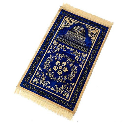 XINNI Muslim Prayer Rug Islamic Praying Rug Mat Carpet Thick Soft Fabric Blue - color: Blue