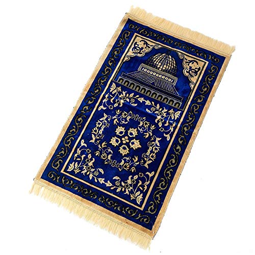 XINNI Muslim Prayer Rug Islamic Praying Rug Mat Carpet Thick Soft Fabric Blue - color: Blue