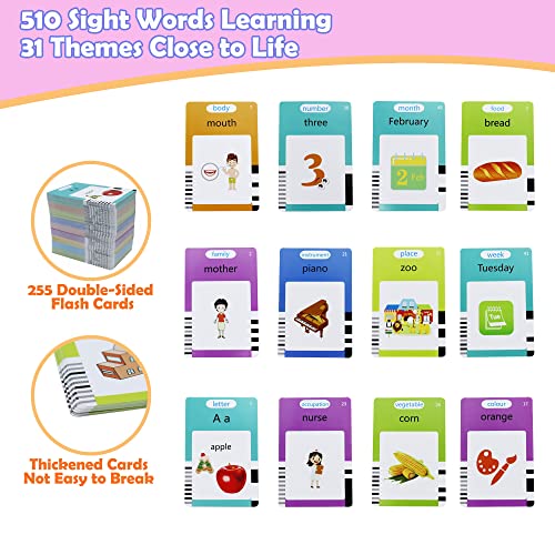 Spanish & English 510 Words Alphabet Bilingual Talking Flash Cards for 3-8 Years Toddlers, Pocket Speech Buddy Therapy Autism Toys, Educational Learning Interactive Toy for Boys Girls Kids Gifts Pink - size: 510 Words Spanish and English (Pink)