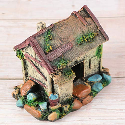 balacoo Aquarium Fish Tank Cave 5.11x3.34x4.72In Resin Fish Shelter Hideaway – Secure Hiding Spot for Stress Reduction – for Freshwater Tanks, Shrimp & Turtles
