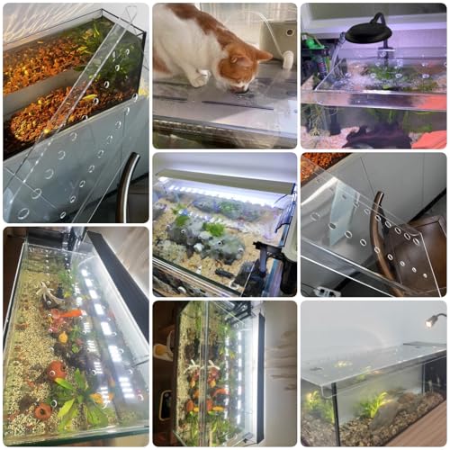 LZMZMQ Custom Size Aquarium Lid, Clear Acrylic Sheet Fish Tank Canopy, Home Outdoor Porch Anti-Fish Jump Cover, Avoid Cat Catching Fish, Top Mount(L50xW35cm/19.7x13.8in) - size: L50xW35cm/19.7x13.8in