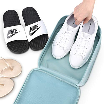 Mossio Shoe Bag Holds 3 Pair of Shoes for Travel and Daily Use Storage Pouch - color: Sky Blue