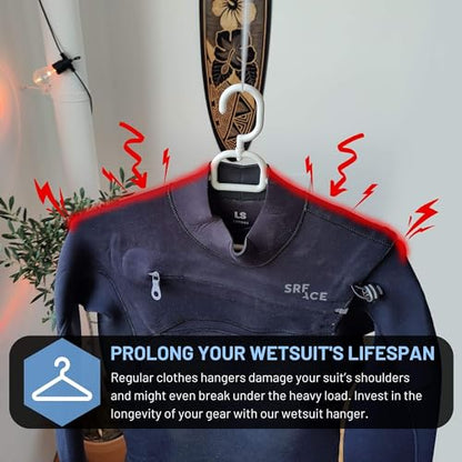 Hang 11' Wetsuit Hanger - Improves Your Wet Suit Longevity, Quick Dryer, Foldable Wetsuit Hangers for Surfers, Ideal for Drysuit Scuba Diving Gear & BCD, Surfing Accessories, Surfing Gifts (Blue) - color: Blue