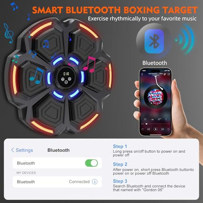 Music Boxing Punching Machine for Adults - 9 Modes & 9 Speeds, Bluetooth Music Punching Machine with Gloves, Electronic LED Boxing Training Equipment Wall Mounted,Home Indoor Workout Trainer Equipment