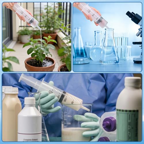 200ml Large Syringe for Thick Liquids,Individually Wrapped | Plastic Syringe Without Needle for Scientific Labs, Oil, Lubricant Refilling - style: 200cc