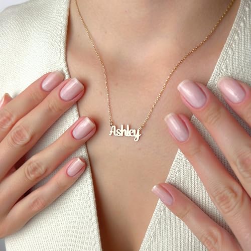Arabic Name Necklace for Women, Personalized Script Pendant 14K Solid Gold or Gold Vermeil, Mothers Day Gift for Mom from Daughter, Christmas Necklace for Her