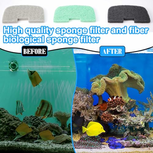 Threlaco 32 Pcs Filter Media Compatible with Fluval 106/107, Aquarium Replacement Maintenance Kit, Including Biological Sponge, Ammonia/Phosphate/Nitrite Remover Pad, Aquarium Towel, Grease - style: 106/107
