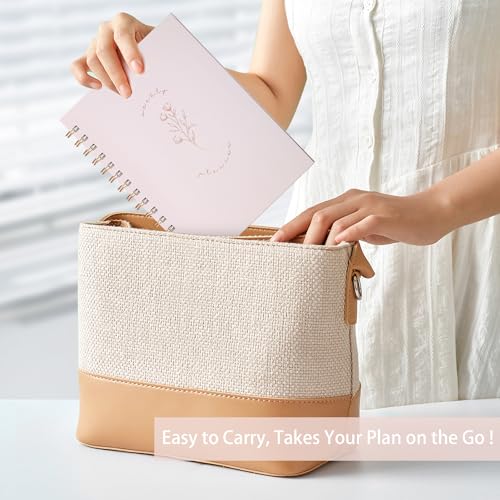 Undated Weekly and Monthly Planner Spiral Bound- Weekly Goals Notebook, To Do List, Habit Tracker Journal, Academic, Aesthetic, Stylish School or Office Supplies (6.1" x 8.4" - Pink) - color: C-Pink