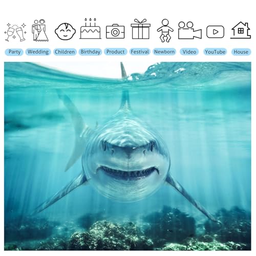7x5ft Shark Underwater Backdrop, White Shark Ocean Theme Party Decorations, Under The Sea Birthday Banner, Aquarium Background, Kids Photo Booth Props - size: 7X5FT