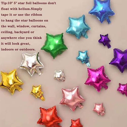 Silver Star Balloons,50 Pieces 10" Star Balloons,Silver Foil Star Balloon - color: Silver Moon 10 Inch