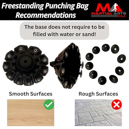 Boxing Bag with Stand, Standing Punching Bag, Adjustable Height Freestanding Speed Ball for MMA, Kickboxing, Muay Thai & Martial Arts for Training Reflexes, Timing and Fitness from Home/Gym