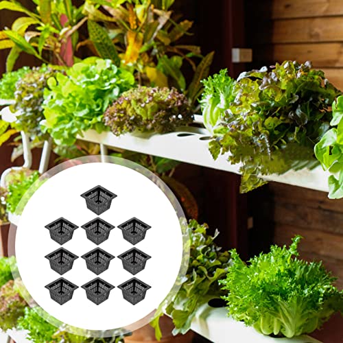 Yardwe 20pcs Planting Mesh Net Cup Square Plant Net Pots Plant Basket for Hydroponics Aquaponics Orchids - size: 20PCS