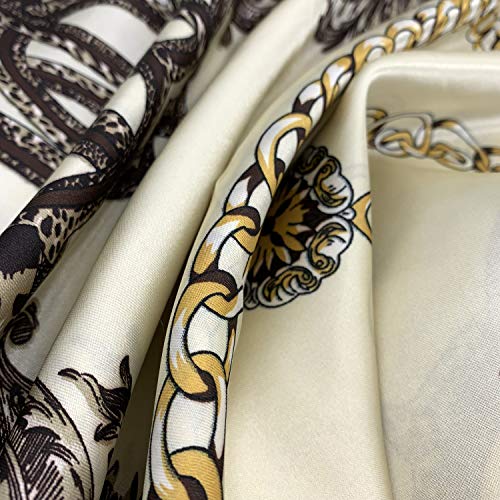 YOUR SMILE Silk Like Scarf Women's Fashion Pattern Large Square Satin Headscarf Headdress - color: 143