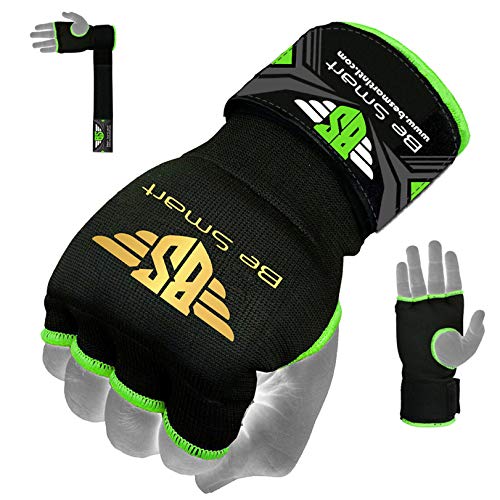 BeSmart Pro Training Ladies Boxing Inner Gloves Hand Wraps MMA Fist Protector Bandages Mitts - color: Green, size: Large