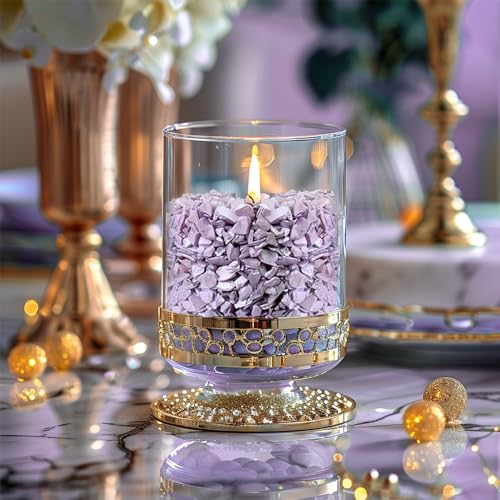 1.4 LB Crushed Shell Chips Broken Pieces for Resin Arts,Light Lavender | Craft Projecting,Vase Fillers,Succulents Terrarium Plants Soil Cover,Candle Holder,Aquarium,Table Centerpiece,Home Decor