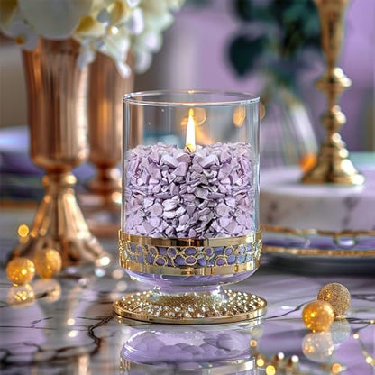 1.4 LB Crushed Shell Chips Broken Pieces for Resin Arts,Light Lavender | Craft Projecting,Vase Fillers,Succulents Terrarium Plants Soil Cover,Candle Holder,Aquarium,Table Centerpiece,Home Decor