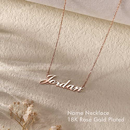 DayOfShe Custom Name Necklace for Women Gifts, 18K Gold Plated Layered Names Necklace Personalized Gifts for Birthday - color: Style 5-Rose Gold