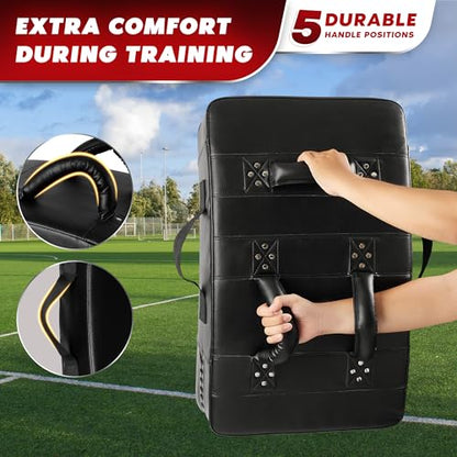 Yes4All Blocking Pad, Solid Rivets & Durable Leather Shield Pads, American Football. Basketball Training Equipment, Football Blocking Pads - Ideal for Martial Arts, Contact Drills, Sparring, Karate - color: Blocking Pad - 1PCS