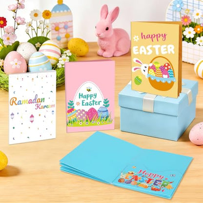 4 Sets Easter Gift Card Book, Happy Easter Money Holder Cards with Envelopes, Spring Bunny Gift Card Booklet Organizer for Family, Friends - color: Easter.Book