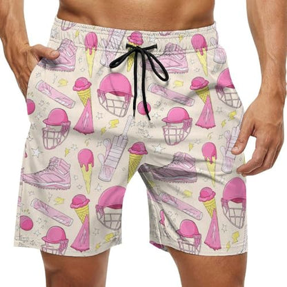 Mens Trunks Breathable Quick Dry Mesh Lining Holiday Party Beach Board Shorts - color: Style-1, size: XX-Large