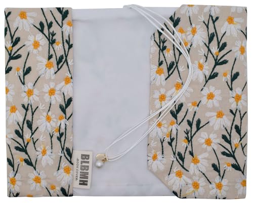 BLBMH 5x8 Book Cover | Handmade Non-Stretch Fabric Sleeve with Bookmark | for Paperback Bible Journal | Privacy Reading Gift for Women - Daisy 2 - color: Daisy 2