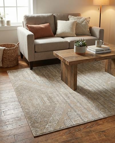 Rugs.com - Oregon Rug – 3' 1 x 5' 3 Ivory Easy-Clean Rug – Rustic Southwestern Style for Entryways, Bedrooms, and Living Rooms - color: Ivory, size: 3'1" x 5'3" (Rectangular)