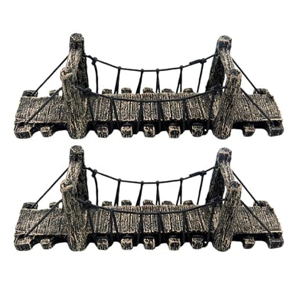 2pcs Aquarium Bridge Decoration: Resin Fish Tank Decor, Japanese Style Miniature Bridge Hideout Hideaway for Garden Underwater Landscaping