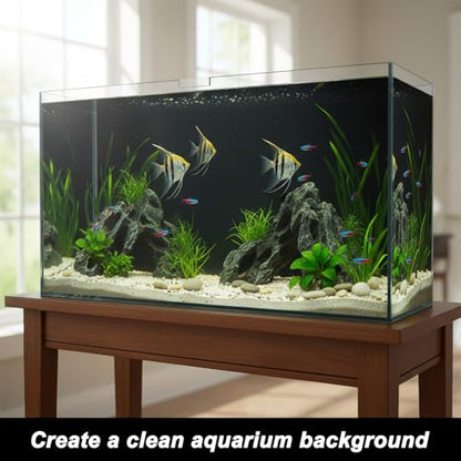 Black Aquarium Background, Fish Tank Background Wallpaper Electrostatic Adhesive Fish Tank Decor 11.8“×39.4”