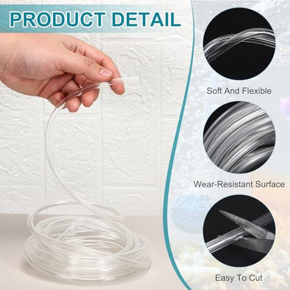 uxcell Clear PVC Tubing, 1mm ID x 2mm OD - 15ft PVC Tube Lightweight Vinyl Hose, Transparent Flexible Plastic Water Tubing for Air Oil Water Transfer Aquarium Irrigation - size: 1mm ID x 2mm OD