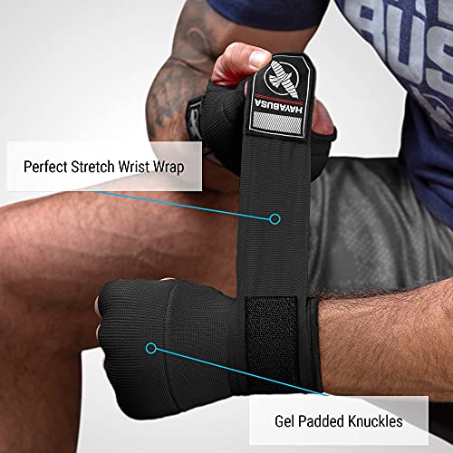Hayabusa Quick Gel Boxing Hand Wrap Gloves - color: Black, size: Medium