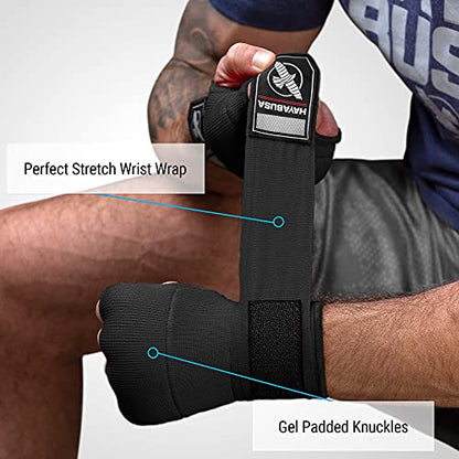Hayabusa Quick Gel Boxing Hand Wrap Gloves - color: Black, size: X-Large