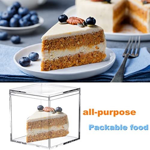 Acrylic Box Clear Boxes with Lids Acrylic Candy Box Plastic Square Cube Wedding Birthday Gift Wrap Box - size: 3.3 x 3.3 x 3.3 Inch