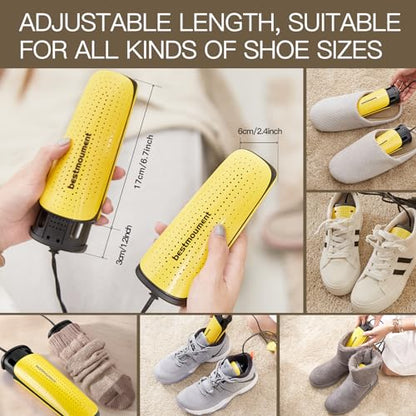 Boot Dryer Shoe Dryer, Portable Footwear Dryers Machine with Auto Temperature Control for Rainy Seasons Winter Travel, Extendable Boot Warmer Fireproof Drying for Shoes, Gloves, Socks - style: Original Dual-Core Shoe Dryer