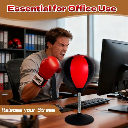 Desktop Punching Bag for Desk, Stress Relief Ball with Suction Cup for Office and Home, Funny Gag Gift for Boss Coworkers Friends, Mini Desktop Boxing Stress Relief Product for Adults | Stress Relief Ball, For Office and Home, Funny Gag Gift for Boss Cow