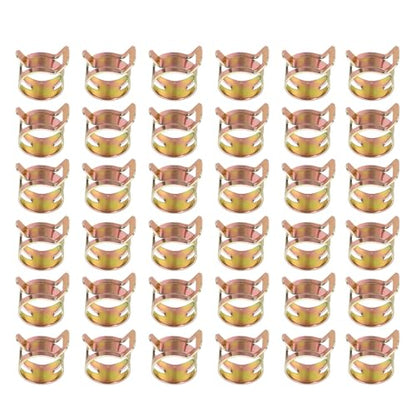 PATIKIL Spring Band Hose Pipe Clamps for 16-18.3 mm OD Hose, 50 Pack Silicone Vacuum Constant Tension Band Clips for Fuel Line Silicone Air Hose Tube Water Pipe, Gold - size: 16-18.3 mm