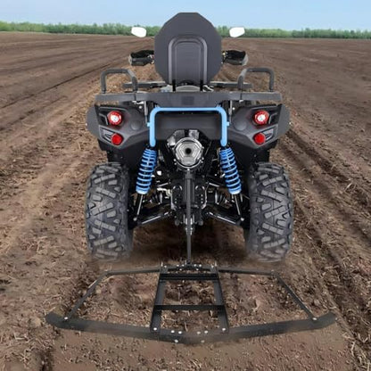 Garvee 74 Inch Wide Heavy Duty Steel Drag Harrow – Tow Behind Leveling Rake with Pin Hitch, Up to 50lbs Capacity, Perfect for Lawn, Driveway, Garden, Tractors, ATVs, UTVs, Mowers – Great for Sand - size: 74 in
