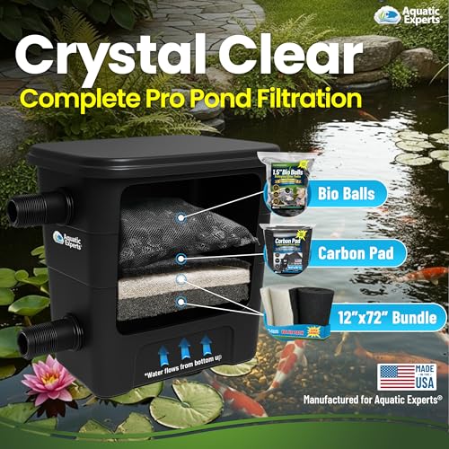 Aquatic Experts Classic Koi Pond Filter Pad Bundle – Fine & Coarse Bulk Roll Pond Filter Media, Ultra Durable Reusable Fish Pond Filter Material (Fine: 12" x 72", Coarse: 12" x 72") - size: 12” x 72”