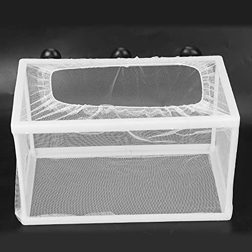 Aquarium Fish Breeder Box Isolation Hatchery with Detachable Frame Locking Feet and Powerful Suction Cup for Fish Fry Hatching Pairing Reproduction and Tank Separation (L) - size: L
