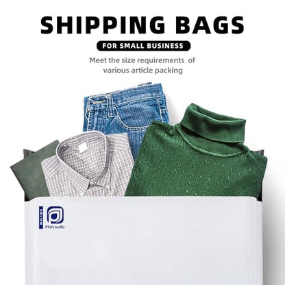POLYSELLS 100 pack 9x12 Inch Poly Mailers Shipping Envelopes, Strong Adhesive Sealing, Waterproof, and Tear-resistant Postal Mailing Bags for Clothing, Books, and Accessories White - size: 9" X 12"