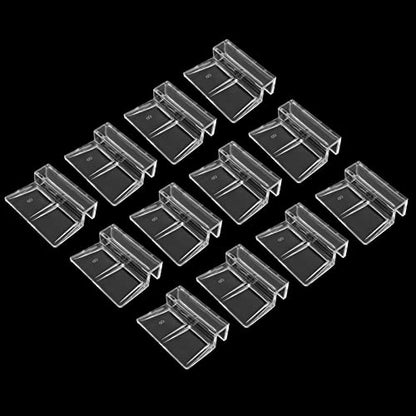 Aquarium Lid Clips, 8MM, 12 Pack | DIY Aquarium Lid Holder, Clear Acrylic, Fish Tank Support, Aquarium Glass Holder - size: 8MM