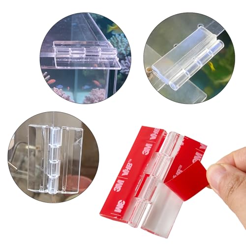 4 Pcs Clear Acrylic Small Hinges 65 x 41 mm Self Adhesive Mini Hinge Swing Clear Door Hinges Tiny Adhesive Hinge for Crafts Cabinet Drawer Jewelry Box DIY Display Plastic Box - size: 65 x 41 mm 2.55 x 1.6 inch)