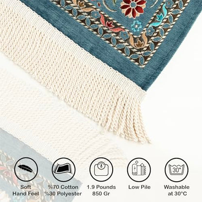 Islamic Prayer Rugs - Men & Women, Thick Ramadan Praying Mat - Muslim Gifts (Turquoise) - color: Turquoise