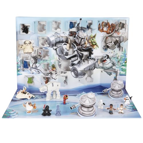 STAR WARS Advent Calendar, 24 Pieces Including Micro Figures & Vehicles, Countdown Calendar, Surprise Toys for Boys & Girls Ages 4+ (Amazon Exclusive)