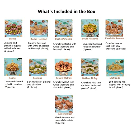 Layla’s Delicacies Mediterranean Special Occasion Gift Box - Handmade Healthy Mixed Nutty Flavors Pastries - Halal, Vegetarian, Gluten Free - 23 Bite-Size Treats - color: Special Occasion Gift Box, size: 23 Count (Pack of 1)