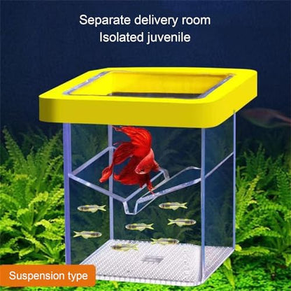 Fishtank Hatchery Incubator Aquarium Small Breeding Box Clear Breeder Isolation Hatching Box with Suction Cup Safe Fish Eggs Incubator - color: Yellow