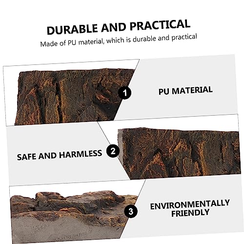 STOBOK 3D Reptile Tank Background Board Pu Material Turtle Aquarium Decor Terrarium Display for Pet Habitat Wall Decoration