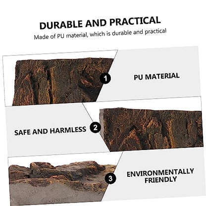 STOBOK 3D Reptile Tank Background Board Pu Material Turtle Aquarium Decor Terrarium Display for Pet Habitat Wall Decoration
